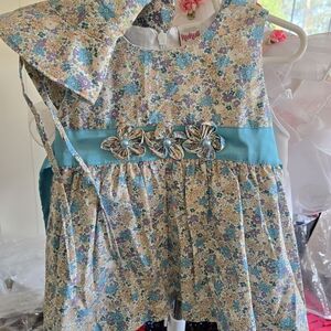 Floral Dress with Blue Accents